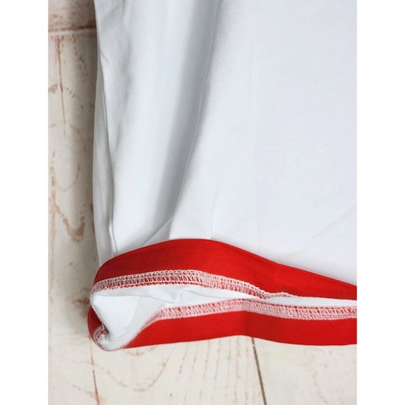 Vassari Los Angeles XL White Red Zipper Collar Button Design Designer Men Short - Picture 3 of 11